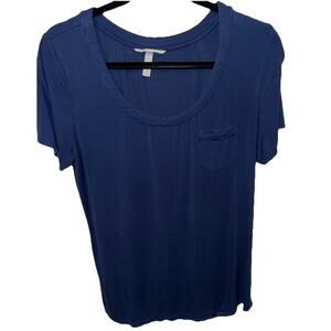 Soma Cool Nights Short Sleeve Navy Pocket Pajama T-shirt Medium